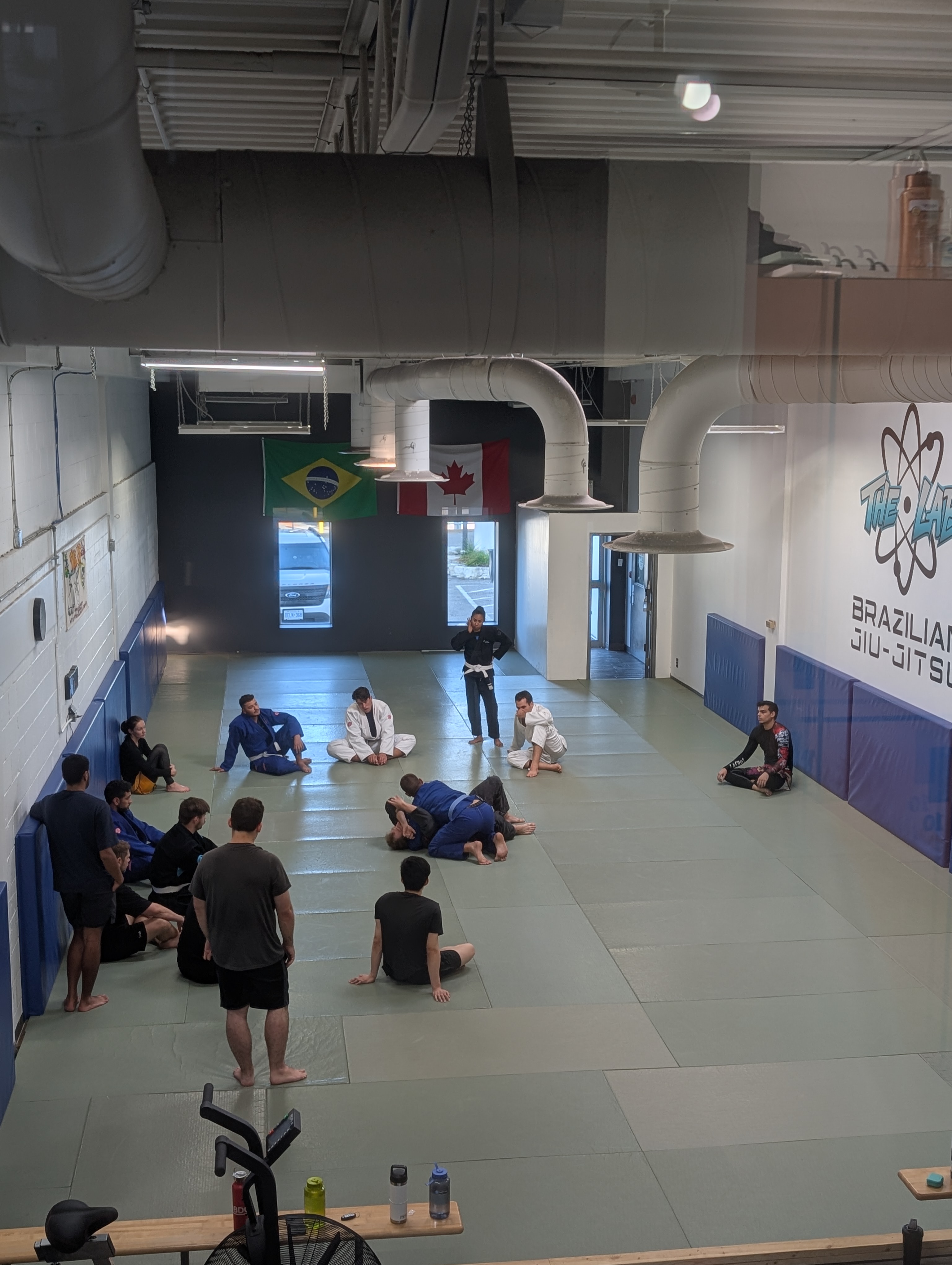 Overhead view of a class in session